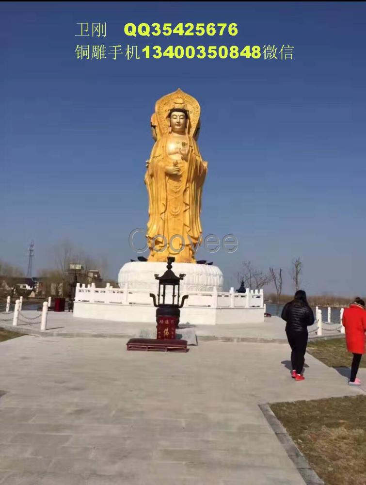 定制铜雕佛像 铜雕南海观音 铜雕香炉 铸铁香炉